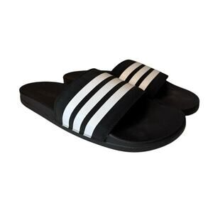 Adidas NEW Adilette Black & White Comfort Slides Sandals Men Size 12